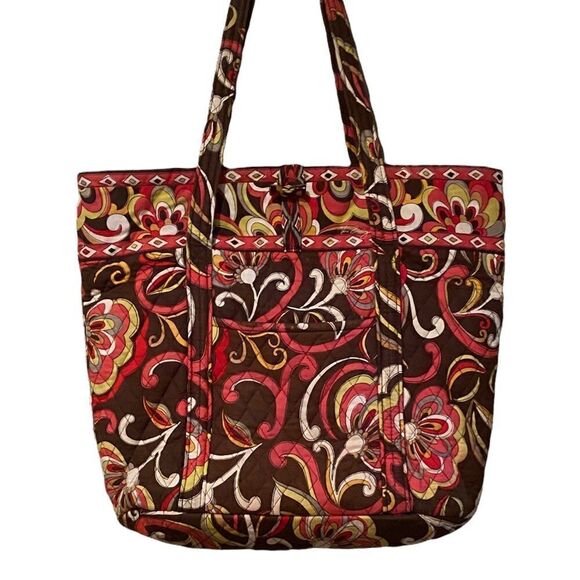 Vera Bradley Brown & Pink Tote - Picture 1 of 13